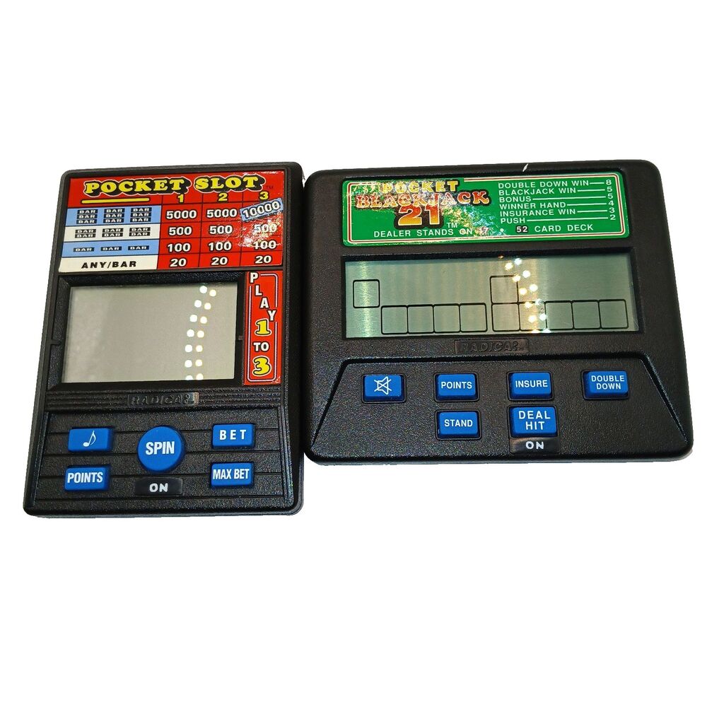 Lot Of 2 Radica Electronic Handheld Games Blackjack 21 Casino Slot Tested Work